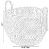 Vintiquewise Decorative Round Wicker Woven Rope Storage Blanket Basket with Braided Handles - Large QI003835.L